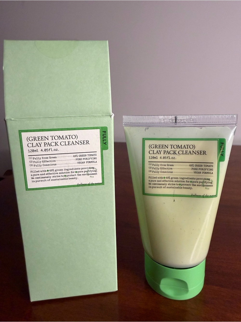 Fully Green Tomato Clay Pack Cleanser - Gentle Purifying Face Cleanser